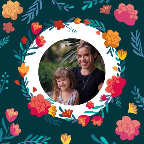 Preview for Mother-daughter-floral-portrait-mothers-day-template-49580