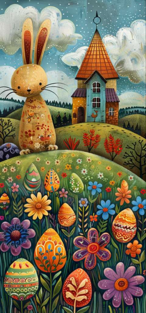 Preview for Easter Bunny In A Whimsical Garden Template
