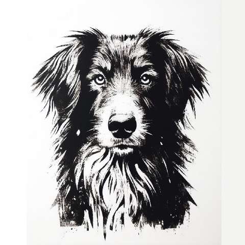 Preview for Black-and-white-dog-illustration-aiold-template-d5685