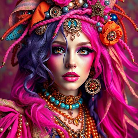 Preview for Bohemian-digital-art-portrait-aiphotography-template-2095b