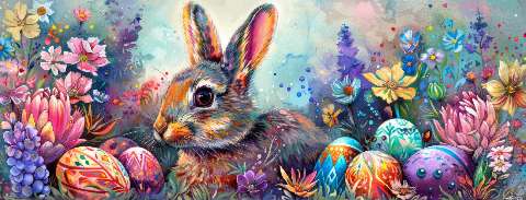 Preview for Easter Bunny Facebook Cover Design Template
