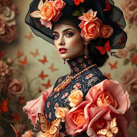 Preview for Elegant-floral-fashion-portrait-aiphotography-template-24d82