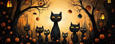 Preview for Halloween-black-cats-gathering-halloween-social-template-ea81a