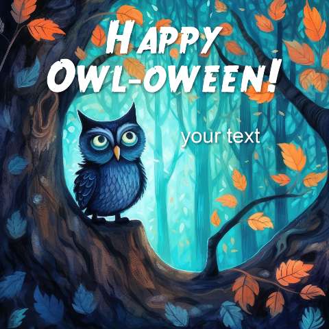 Preview for Owl-o-ween-greeting-card-template-halloween-af2f6
