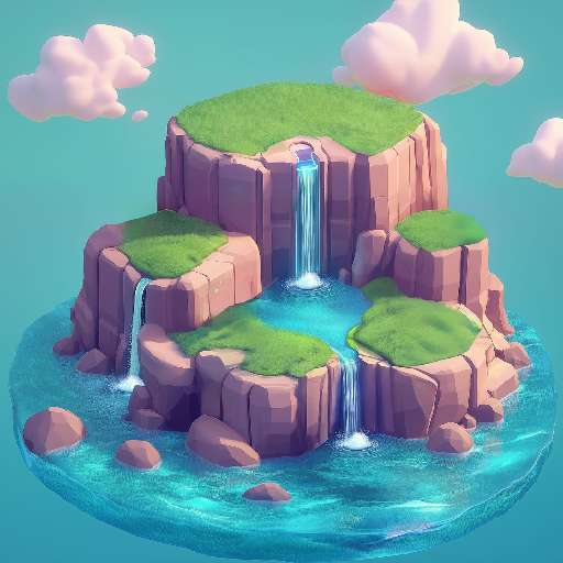 Preview for Serene-island-oasis-3d-art-colorful-tiny-template-0fa46