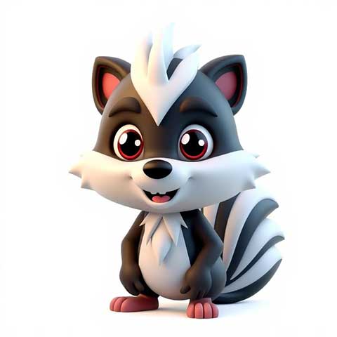 Preview for 3d-skunk-character-design-aiemojianimals-template-8c4ab