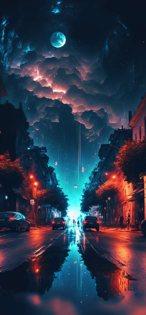 Preview for Futuristic-city-under-moonlight-aiwallpaper-template-ad9d8