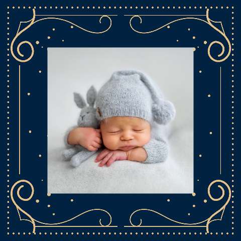 Preview for Newborn-baby-sleeping-bunny-costume-holiday-card-template-4efec