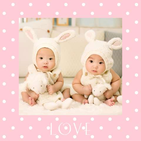 Preview for Twin-babies-bunny-costumes-valentines-day-template-70173