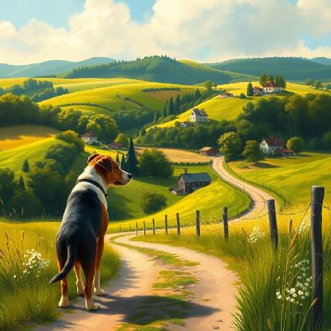 Preview for Dog-on-rural-path-aiunique-template-ea245