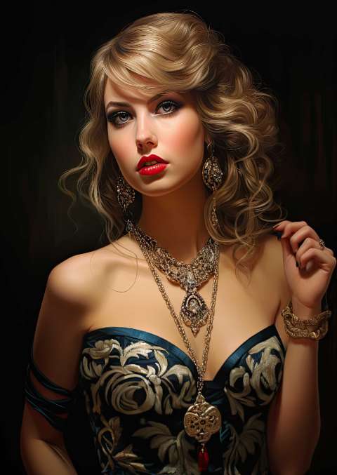 Preview for Elegant-woman-portrait-taylor-swift-template-e5685