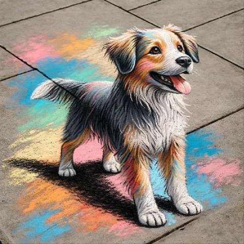 Preview for Colorful Chalk Dog Art Template
