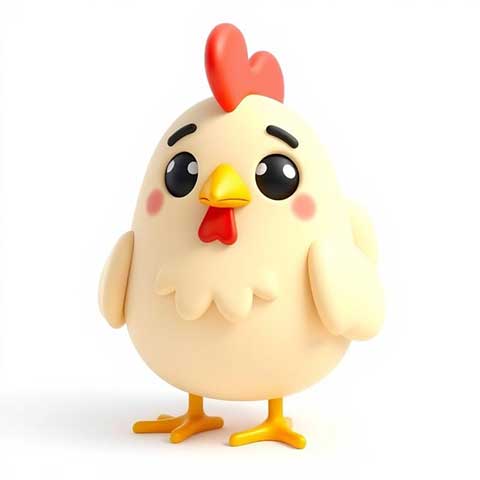 Preview for Cartoon-chicken-figurine-aiemojianimals-template-cb940