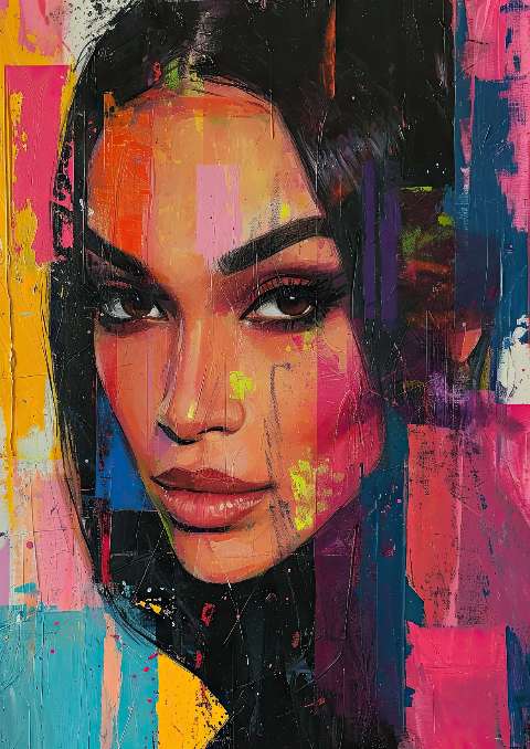 Preview for Vibrant-portrait-art-celebrities-template-75783