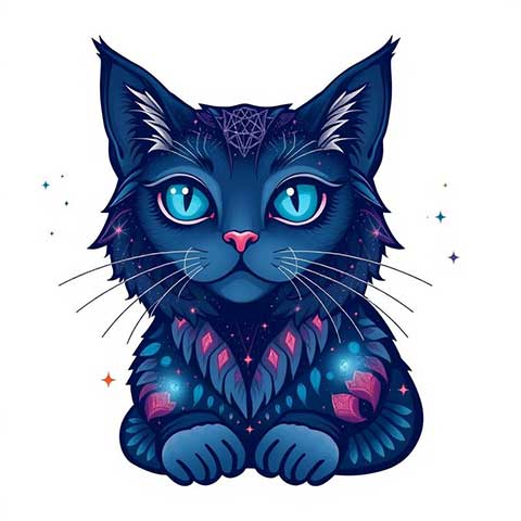 Preview for Mystical-cat-illustration-aistickerartstyle-template-defd4