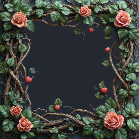 Preview for Floral-frame-with-roses-love-frame-template-c337d