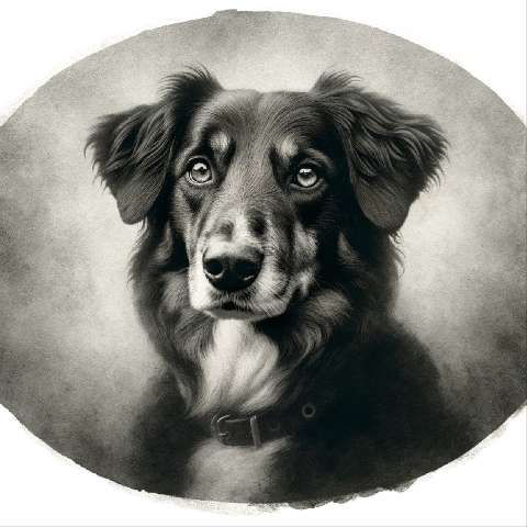 Preview for Monochrome Canine Portrait Template