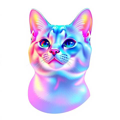 Preview for Iridescent-cat-illustration-aistickerunique-template-f719c