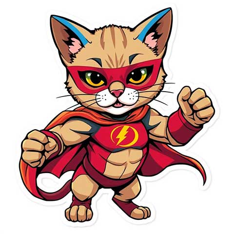 Preview for Superhero-cat-cartoon-aistickerunique-template-25f92