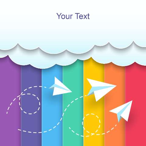 Preview for Colorful-paper-planes-template-square-99476