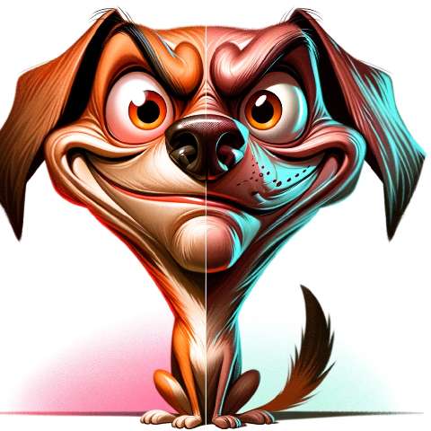 Preview for Dual Personality Dog Art Template