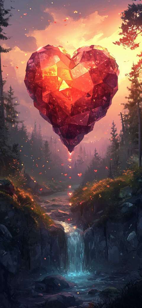 Preview for Crystal-heart-mystical-forest-love-phone-template-58f32