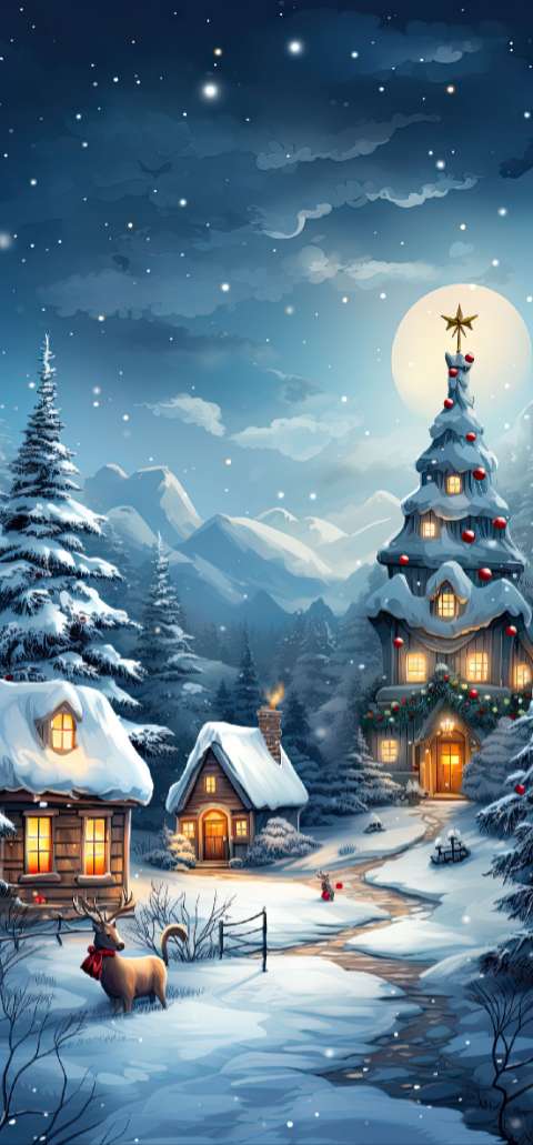 Preview for Winter-wonderland-scene-christmas-phone-template-0bf46