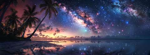 Preview for Tropical Beach Starry Sky Design Template