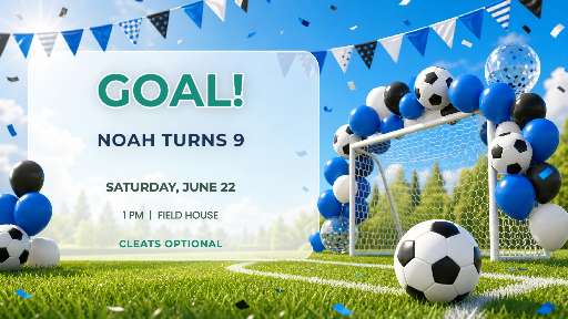 Preview for Soccer Birthday Invitation Template