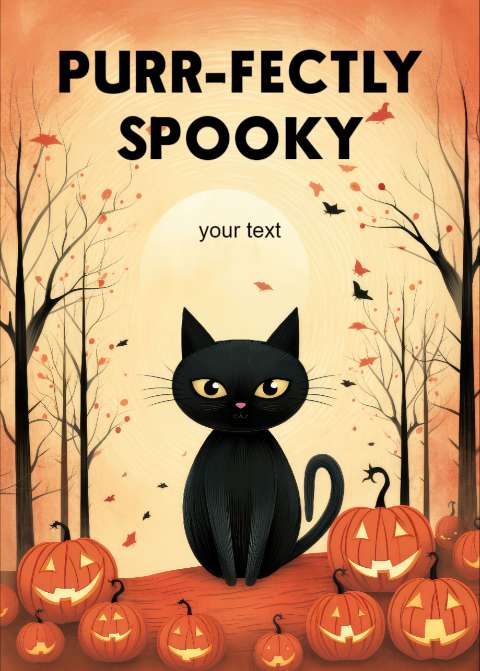 Preview for Halloween-black-cat-pumpkins-template-5274f