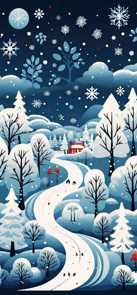 Preview for Winter-landscape-illustration-christmas-phone-template-21dc8