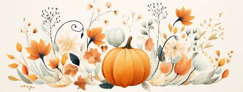 Preview for Autumn-floral-pumpkin-illustration-halloween-social-template-83144