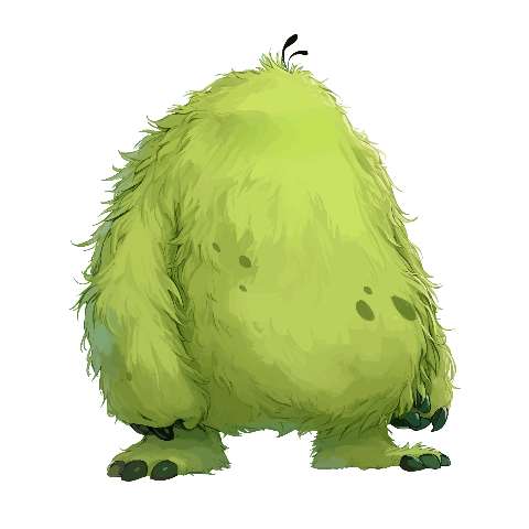 Preview for Green-furry-creature-illustration-large-monster-template-8065d