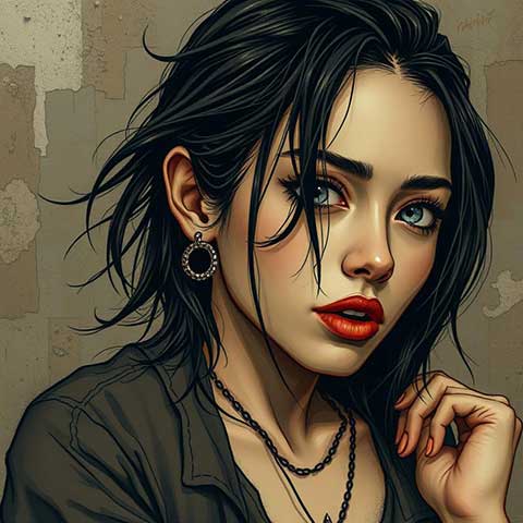 Preview for Digital-art-portrait-woman-aistylized-template-fa91f