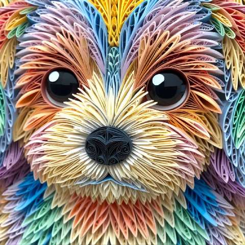 Preview for Rainbow Quilling Dog Art Template