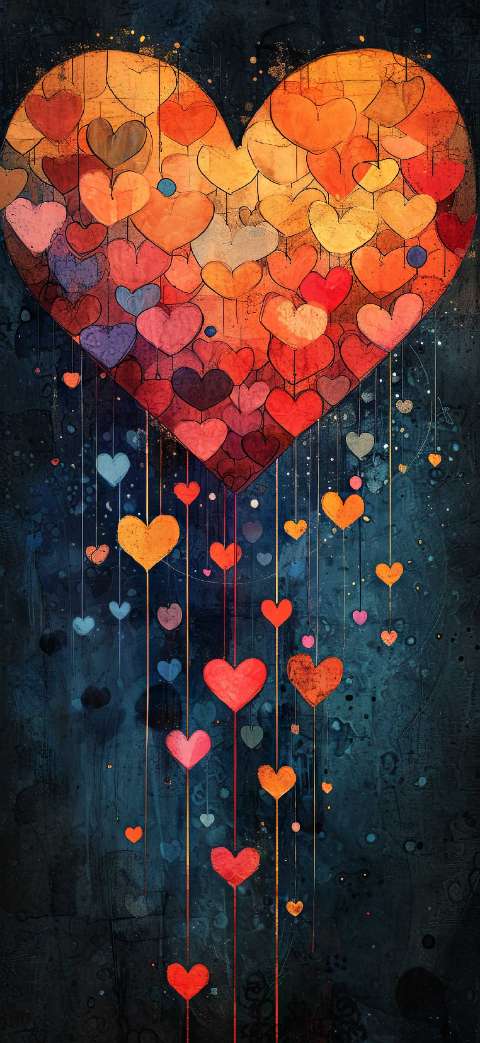 Preview for Heart-art-mosaic-love-phone-template-f0115