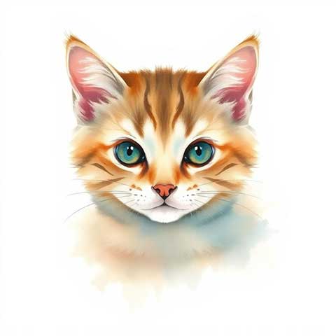 Preview for Orange-tabby-cat-portrait-aistickerartstyle-template-e4bf2