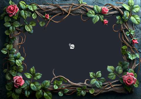 Preview for Floral-frame-with-roses-and-vines-valentines-day-template-f0d70