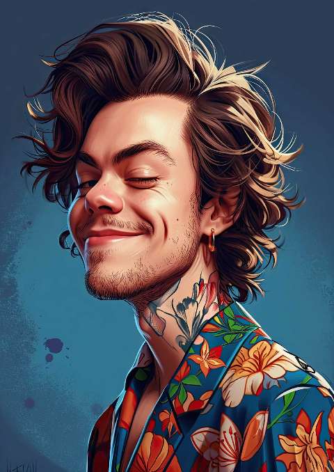 Preview for Harry-styles-digital-portrait-celebrities-template-07d3d