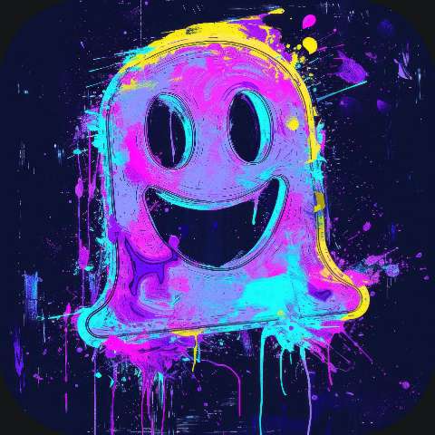 Preview for Neon Purple Smiley Icon Design Template