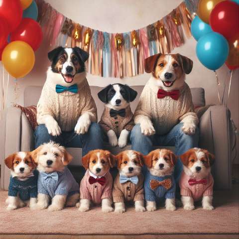 Preview for Dressed Up Dogs Birthday Design Template