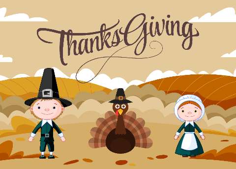 Preview for Thanksgiving-pilgrims-turkey-illustration-template-33145
