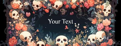 Preview for Floral-skull-border-template-halloween-social-b5bff