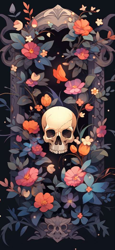 Preview for Floral-skull-art-halloween-phone-template-f716b