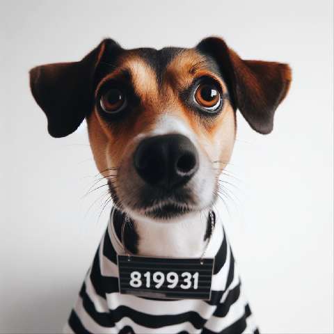 Preview for Dog In Prison Uniform Design Template