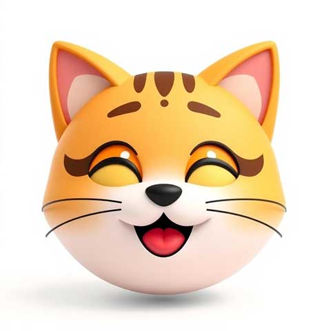 Preview for Smiling-cat-face-3d-rendering-aiemojianimals-template-55993