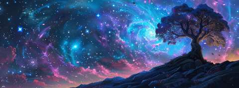 Preview for Cosmic Landscape With Tree Template