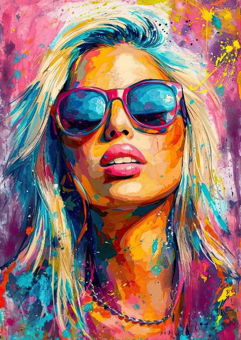Preview for Vibrant-portrait-woman-sunglasses-celebrities-template-e7129