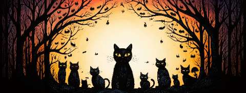 Preview for Halloween-cats-spooky-forest-halloween-social-template-2ee68