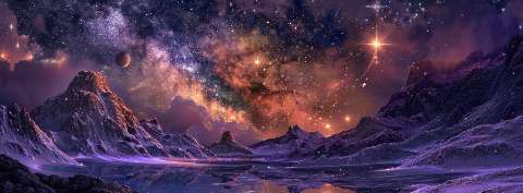 Preview for Cosmic Landscape Galaxy Mountain Template